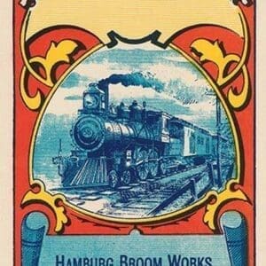 Steam Engine Broom Label - Art Print