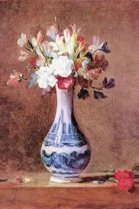 Still Life of Flowers in a Vase by Jean Chardin - Art Print