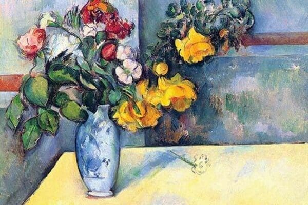 Still Life with Flowers in a Vase by Paul Cezanne - Art Print