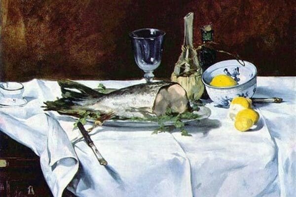 Still Life with Salmon by Eduard Manet - Art Print