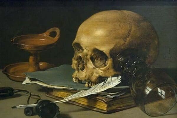 Still Life with a Skull and a Writing Quill