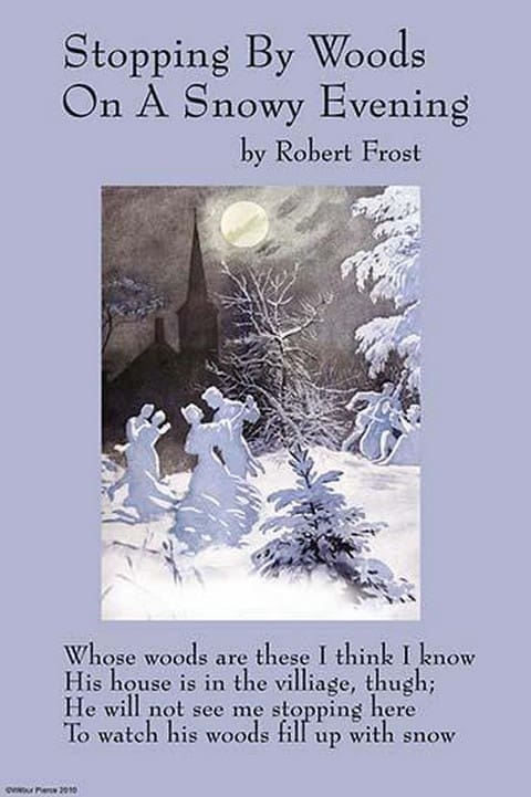 Stopping by Woods on a Snowy Evening by Robert Frost - Art Print