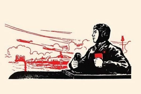 Streaking Red Jets by Chinese Government - Art Print