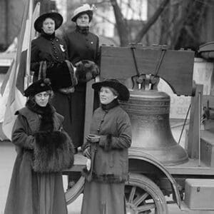 Suffragettes Sport a Replica of the Liberty Bell - Art Print