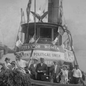 Suffragettes Take to the River in a Tug Boat to Post Banners in Search of Equality - Art Print