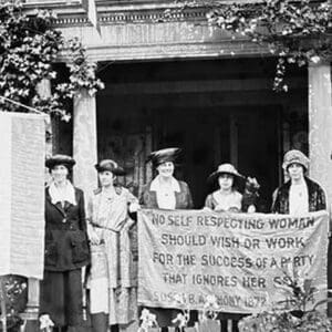 Suffragettes displeased over Women's Party Platform - Art Print