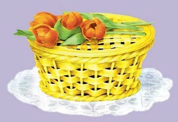 Sugar Basket with Tulips - Art Print