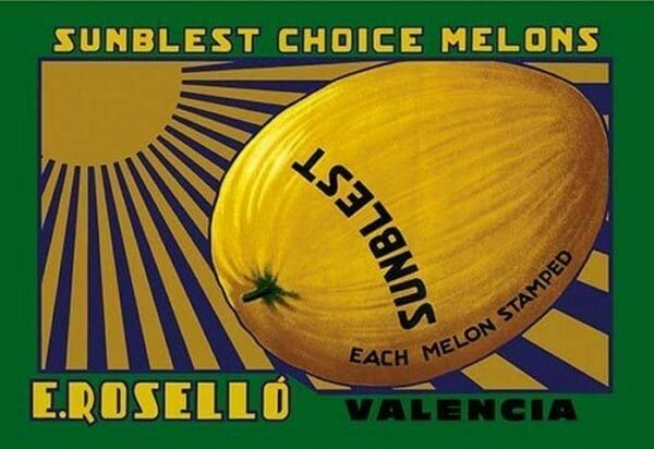 Sunblest Brand Melons - Art Print