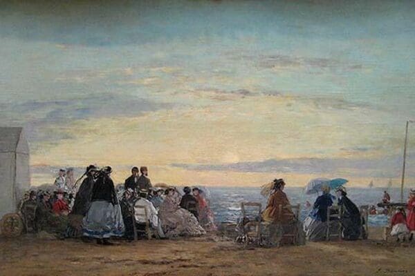 Sunset on the Beach by Eugene Boudin - Art Print