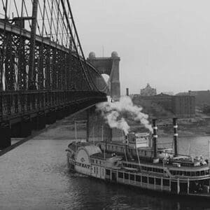 Suspension Bridge & Paddle Boat - Art Print