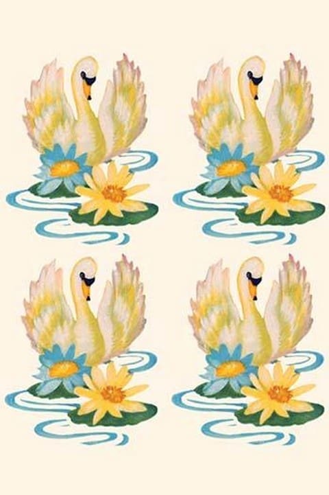 Swan and Flowers - Art Print