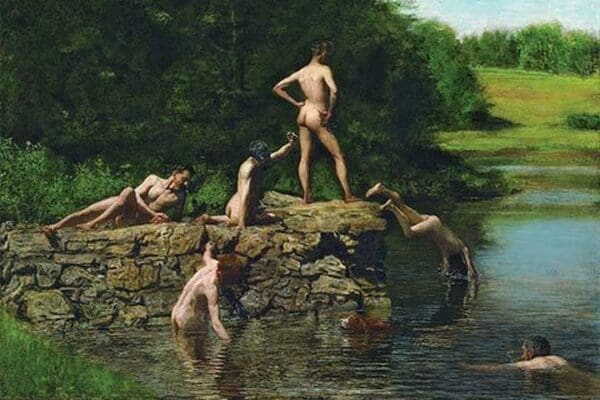 Swimming by Thomas Eakins - Art Print