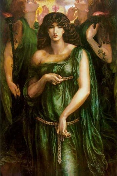 Syrian Astarte pictured in a trinity by Dante Gabriel Rossetti - Art Print