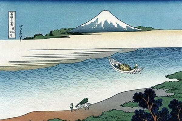 Tama River in Musashi Province by Katsushika Hokusai - Art Print