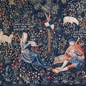 Tapestry of Shepherds making Music - Art Print