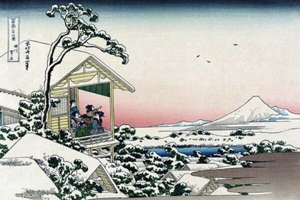 Tea House at Koishikawa by Katsushika Hokusai - Art Print