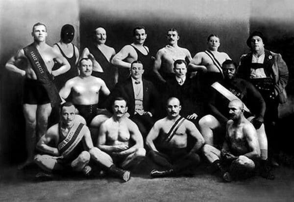 Team of Champion Russian Wrestlers - Art Print