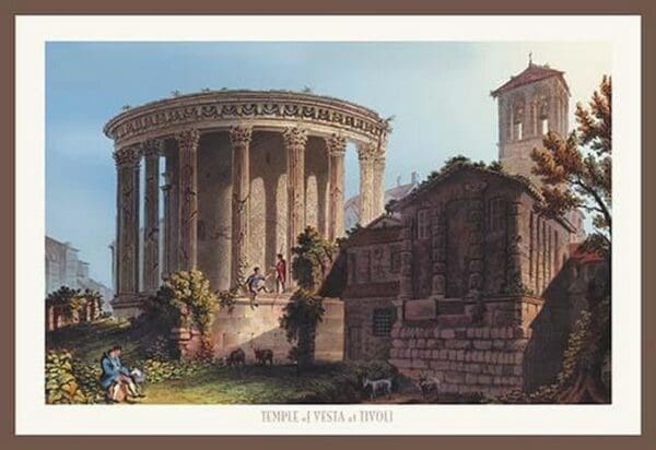 Temple of Vesta at Tivoli by M. DuBourg - Art Print