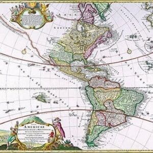 The Americas - The Western Hemisphere by Heirs Homanns - Art Print