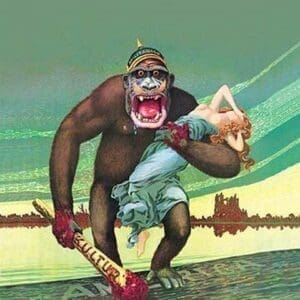 The Ape and Woman in Peril - Art Print