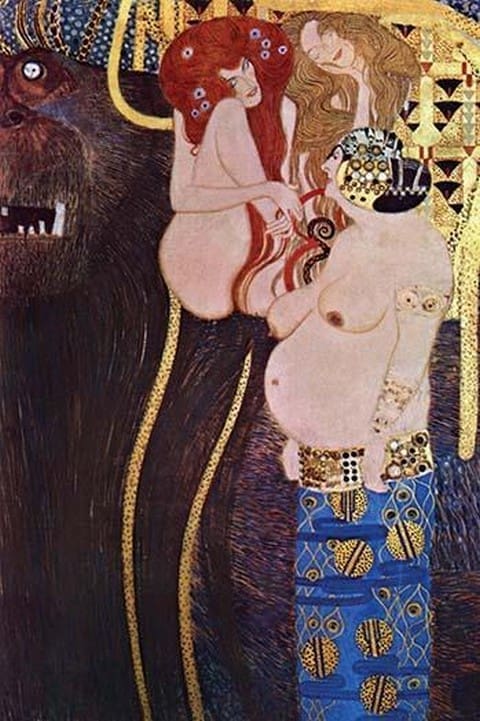 The Beethoven Frieze by Gustav Klimt - Art Print