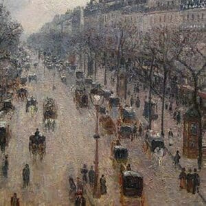 The Boulevard Montmartre on a Winter Morning by Camille Pissarro - Art Print