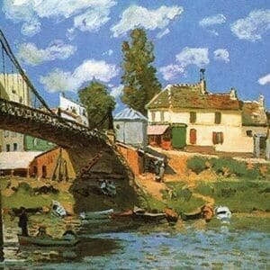 The Bridge at Villeneuve-la-Garenne by Alfred Sisley - Art Print