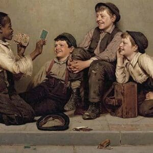 The Card Trick by John George Brown - Art Print