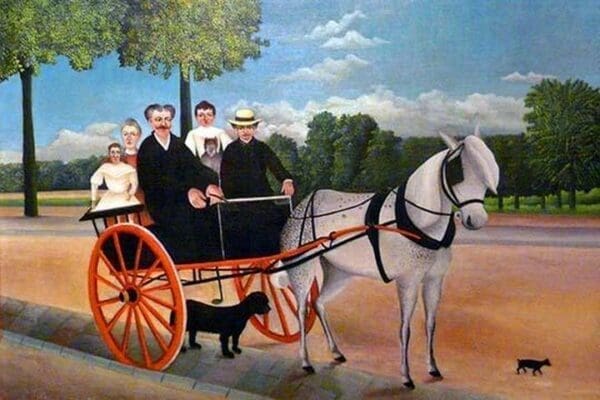 The Carriage of Father Juniet & His family by Henri Rousseau - Art Print