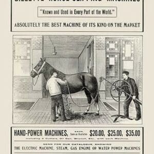 The Celebrated Gillette Horse-Clipping Machines - Art Print