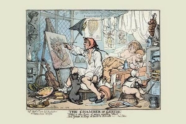 The Chamber of genius by Thomas Rowlandson - Art Print