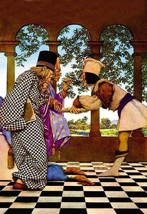 The Chancellor and the King Sampling Tarts by Maxfield Parrish - Art Print