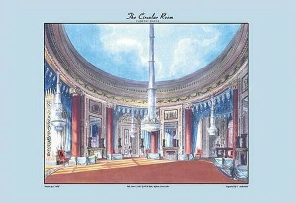 The Circular Room - Carlton House by C. Wild - Art Print