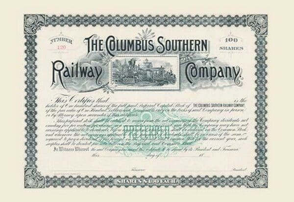 The Columbus Southern Railway Company - Art Print