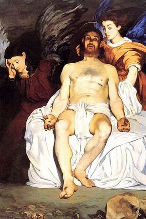 The Death of Christ with Angels by Edouard Manet - Art Print