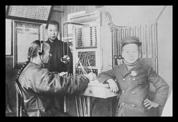 The First Chinese Telephone Operator in San Franciso - Art Print