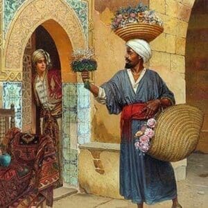 The Flower Merchant by Rudolf Ernst - Art Print