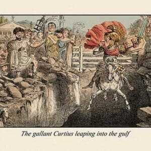 The Gallant Curtius Leaping into the Gulf by John Leech - Art Print