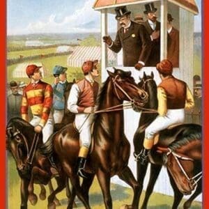 The Great English Derby. Before the start. by Strobridge Lith. Co. - Art Print