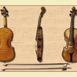 The Hellier Stradivarius and Two Old Bows by Theodore Thomas - Art Print