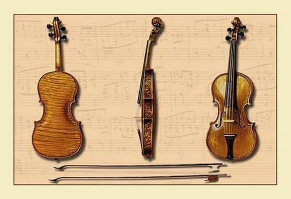 The Hellier Stradivarius and Two Old Bows by Theodore Thomas - Art Print