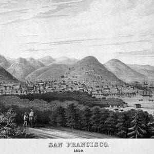 The Hills of San Francisco in 1851 by Duval's Steam Lithographic Press - Art Print