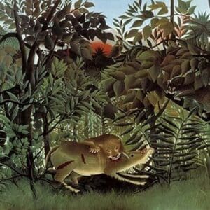 The Hungry Lion Throws itself on the Antelope by Henri Rousseau - Art Print