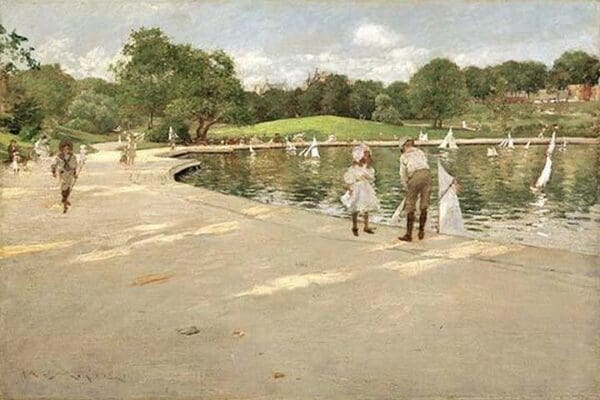 The Lake for Miniature Yachts by William Merritt Chase - Art Print