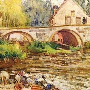 The Laundresses by Moret by Alfred Sisley - Art Print