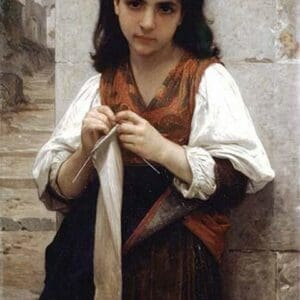 The Little Knitter by William Bouguereau - Art Print