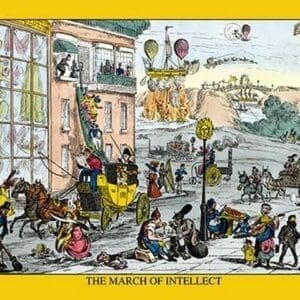 The March of Intellect - Turn of the Century Illustration of new fangled inventions - Art Print