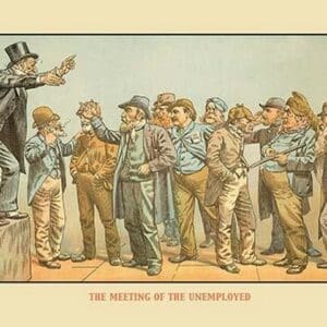 The Meeting of the Unemployed by Tom Merry - Art Print