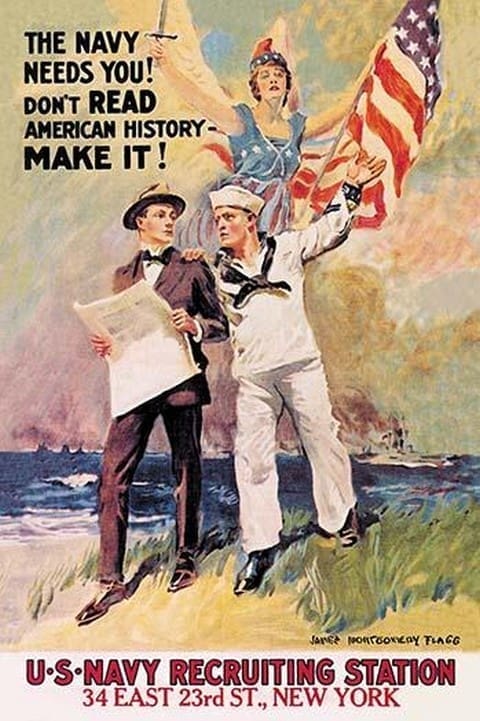 The Navy Needs You by James Montgomery Flagg - Art Print