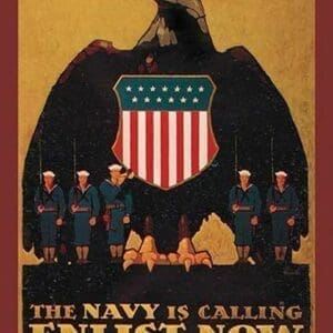 The Navy is Calling: Enlist Now by Britton - Art Print